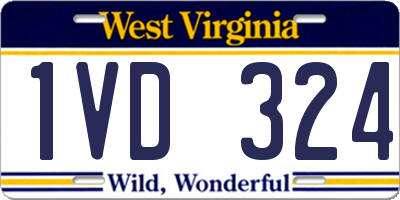 WV license plate 1VD324
