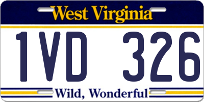 WV license plate 1VD326