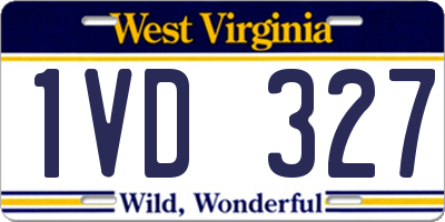 WV license plate 1VD327