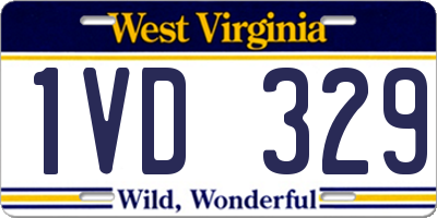WV license plate 1VD329