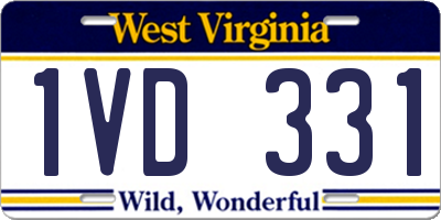 WV license plate 1VD331