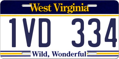 WV license plate 1VD334