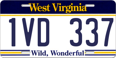 WV license plate 1VD337