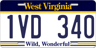 WV license plate 1VD340