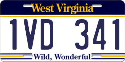 WV license plate 1VD341