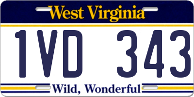 WV license plate 1VD343