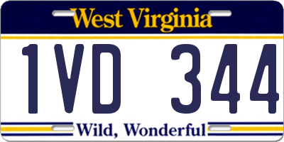 WV license plate 1VD344
