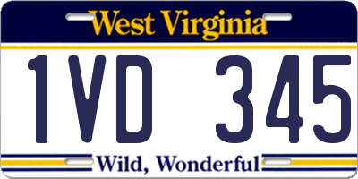WV license plate 1VD345