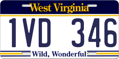 WV license plate 1VD346