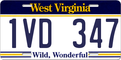WV license plate 1VD347