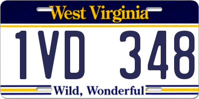 WV license plate 1VD348