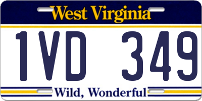 WV license plate 1VD349