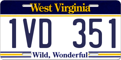 WV license plate 1VD351
