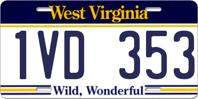 WV license plate 1VD353