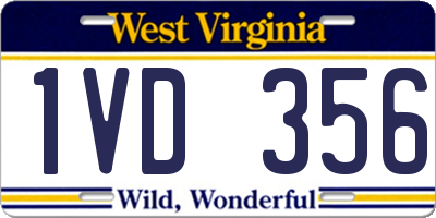 WV license plate 1VD356