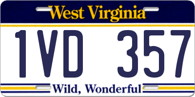 WV license plate 1VD357