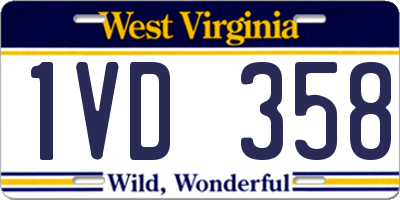 WV license plate 1VD358