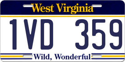 WV license plate 1VD359