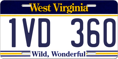 WV license plate 1VD360