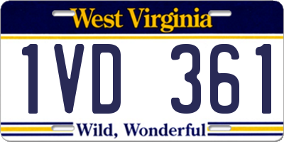 WV license plate 1VD361
