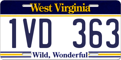 WV license plate 1VD363