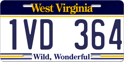 WV license plate 1VD364
