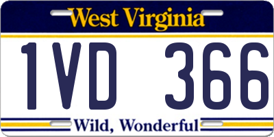 WV license plate 1VD366