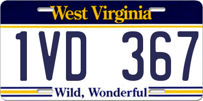 WV license plate 1VD367