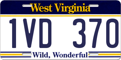 WV license plate 1VD370