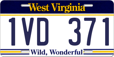 WV license plate 1VD371
