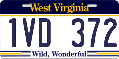 WV license plate 1VD372
