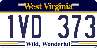 WV license plate 1VD373
