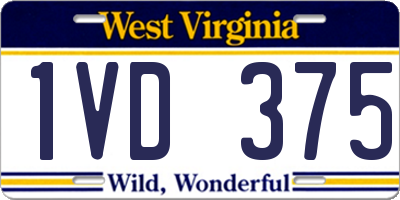 WV license plate 1VD375