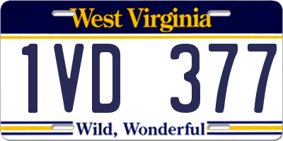 WV license plate 1VD377