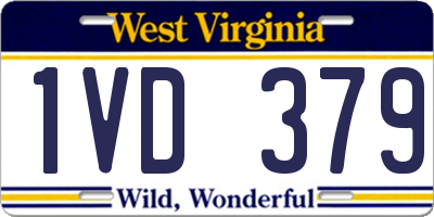 WV license plate 1VD379