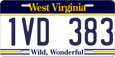 WV license plate 1VD383