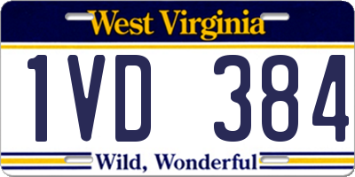 WV license plate 1VD384