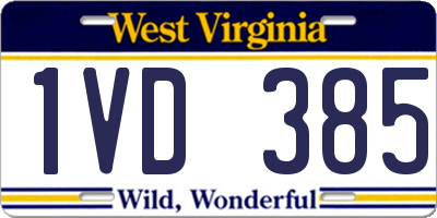WV license plate 1VD385