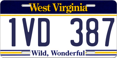 WV license plate 1VD387