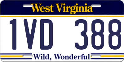WV license plate 1VD388