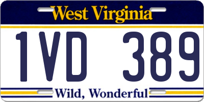 WV license plate 1VD389
