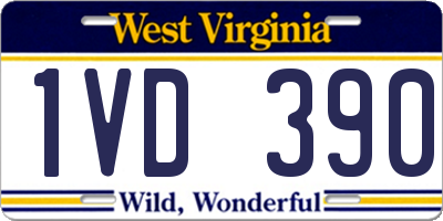 WV license plate 1VD390