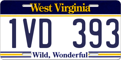 WV license plate 1VD393
