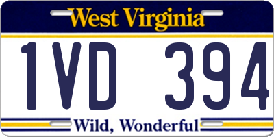 WV license plate 1VD394