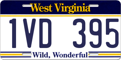 WV license plate 1VD395
