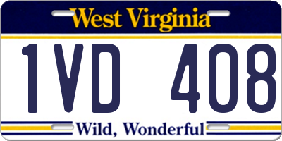 WV license plate 1VD408