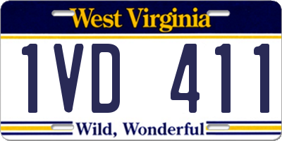 WV license plate 1VD411