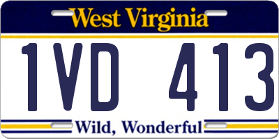 WV license plate 1VD413