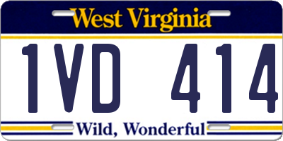 WV license plate 1VD414