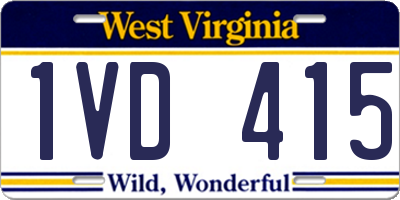 WV license plate 1VD415